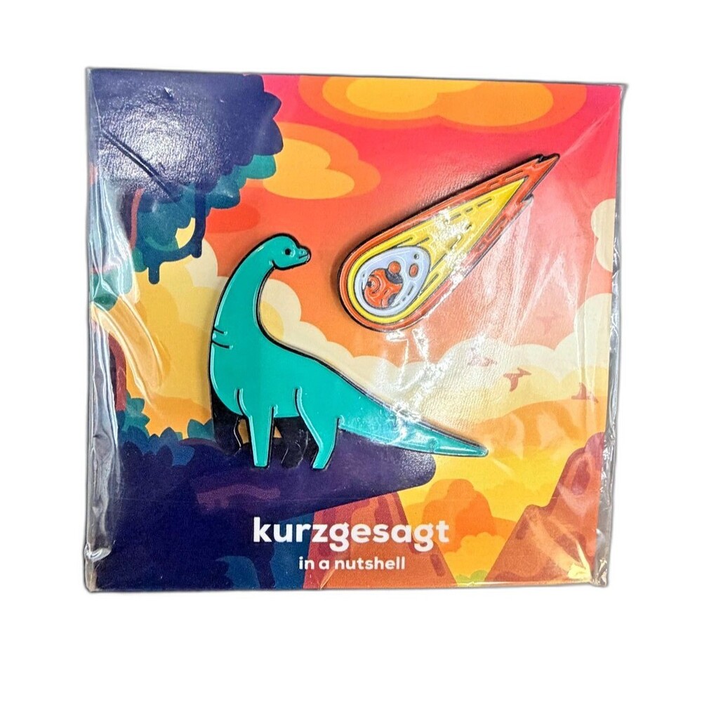 Kurzgesagt Dinosaur Meteor Enamel Pin Badge In a Nutshell Multicolor New Sealed
